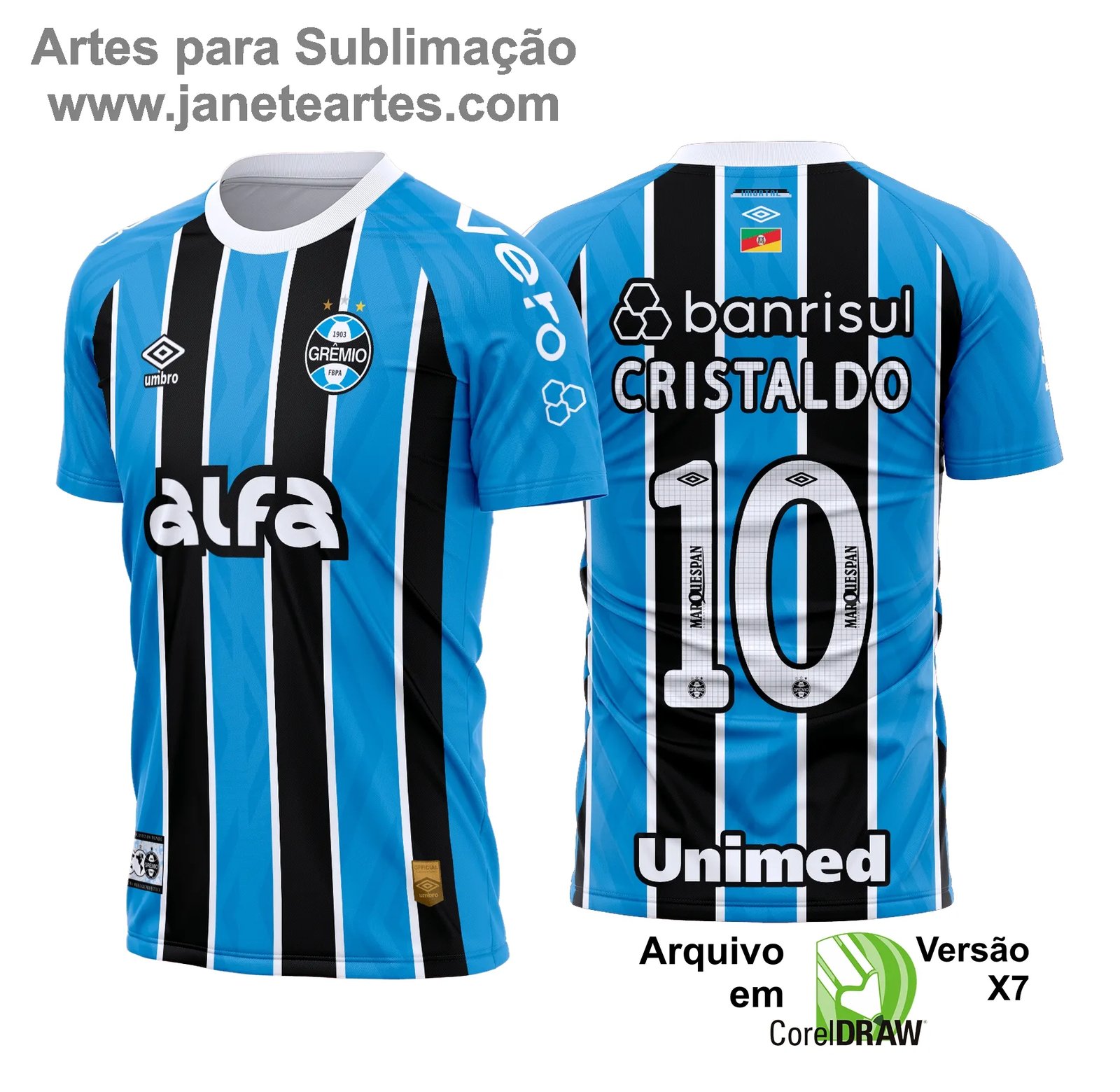 Arte Vetor Camisa Grêmio Titular 2025 - 2026