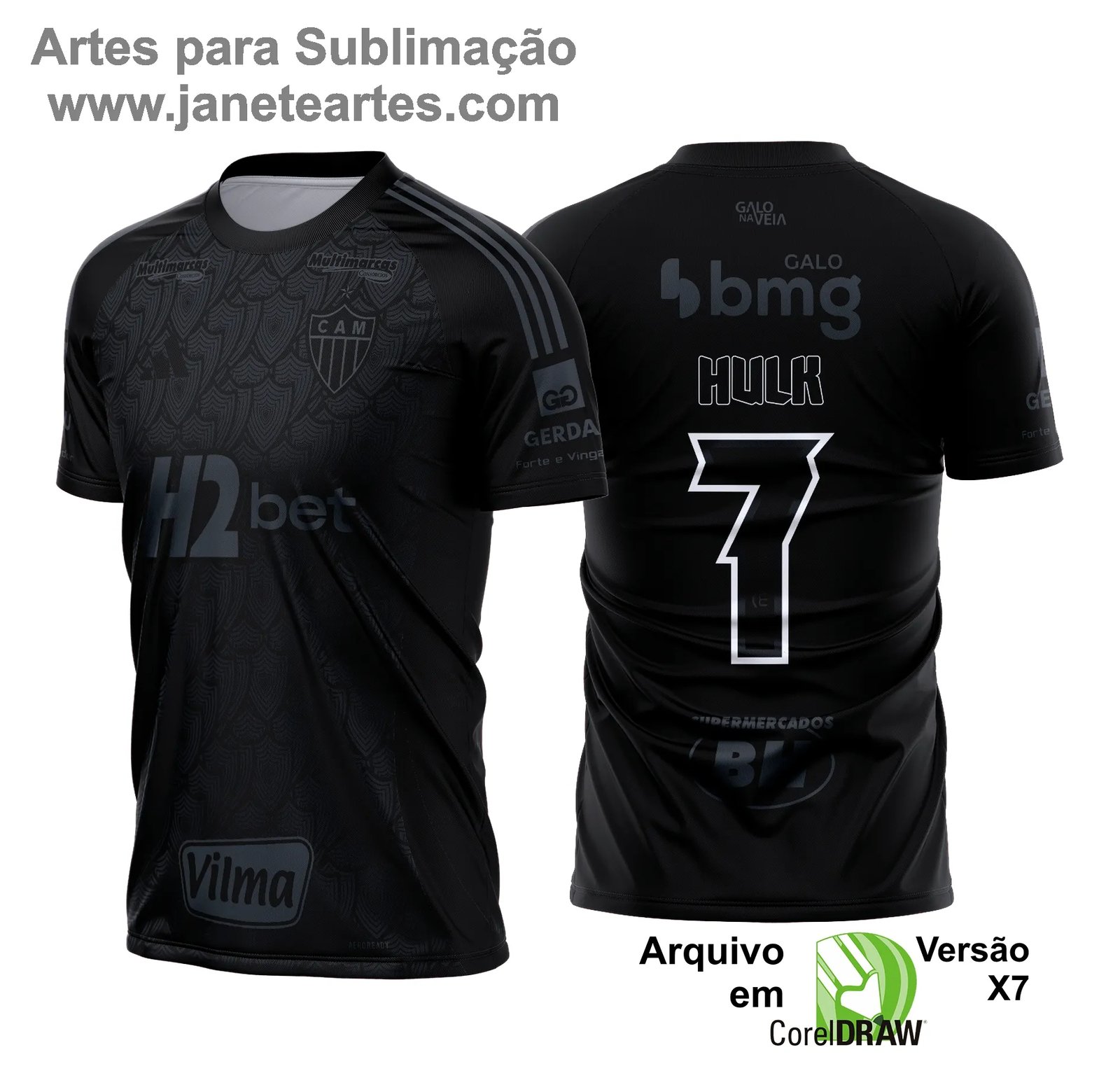 Arte Vetor - Camisa Atlético MG All Black 2025 - 2026