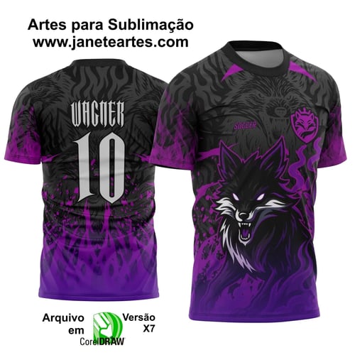 Arte Vetor Camisa Interclasse Raposa Roxa - Lobo - Fox - 2025