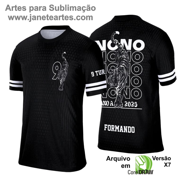 Arte Vetor Camisa Formandos Nono Ano Tigre 2025