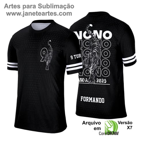 Arte Vetor Camisa Formandos Nono Ano Tigre 2025