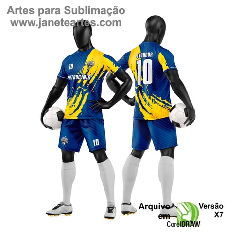 Arte Vetor Camisa e Short de Time de Futebol Amador