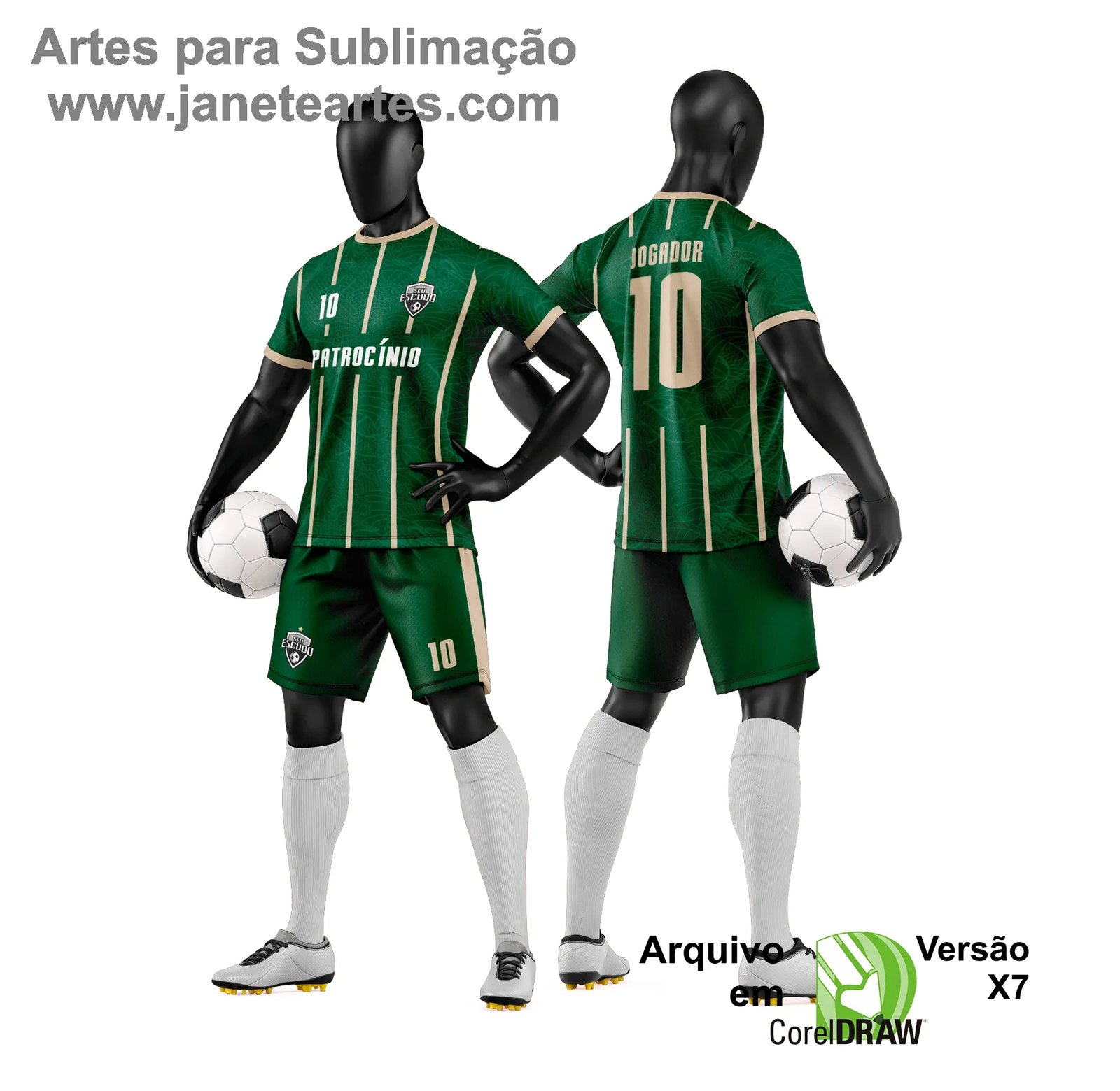 Arte Vetor Camisa e Short de Time de Futebol Amador