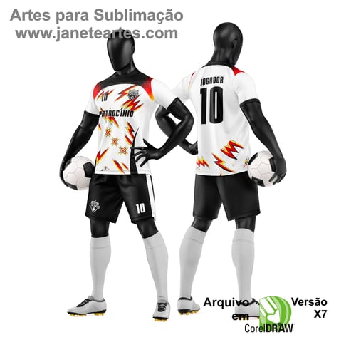 Arte Vetor Camisa e Short de Time de Futebol Amador