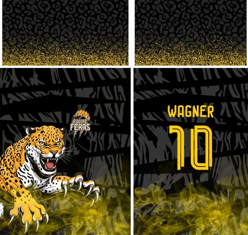 Arte Vetor Camisa Onça Jersey Feras Preta