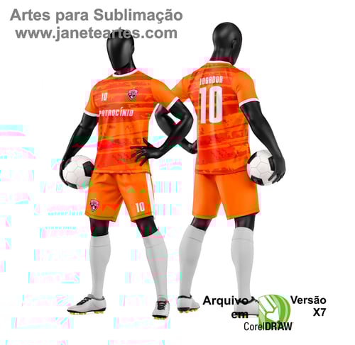 Arte Vetor Camisa e Short de Time de Futebol Amador