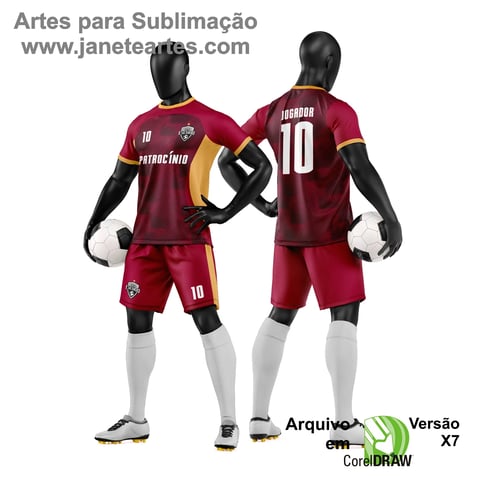 Arte Vetor Camisa e Short de Time de Futebol Amador