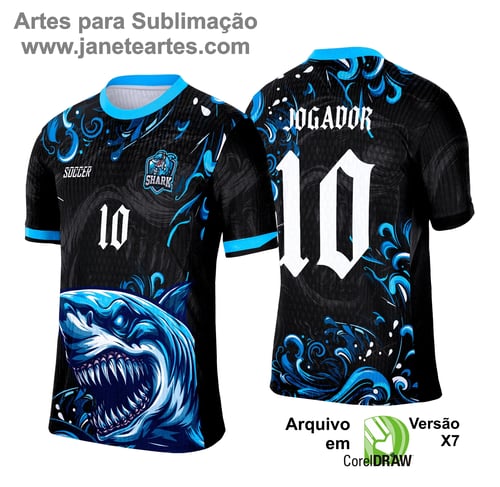 Camisa de Interclasse Tubarão 2025 - Arte Vetor Template