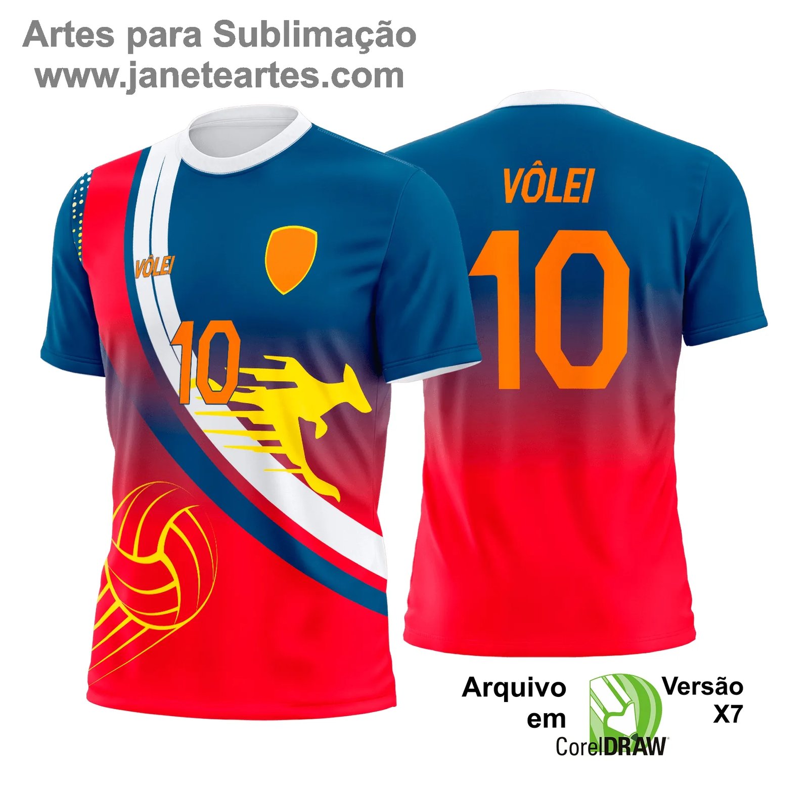 Arte Vetor Camisa de Vôlei - Estampa Camisa de Vôlei