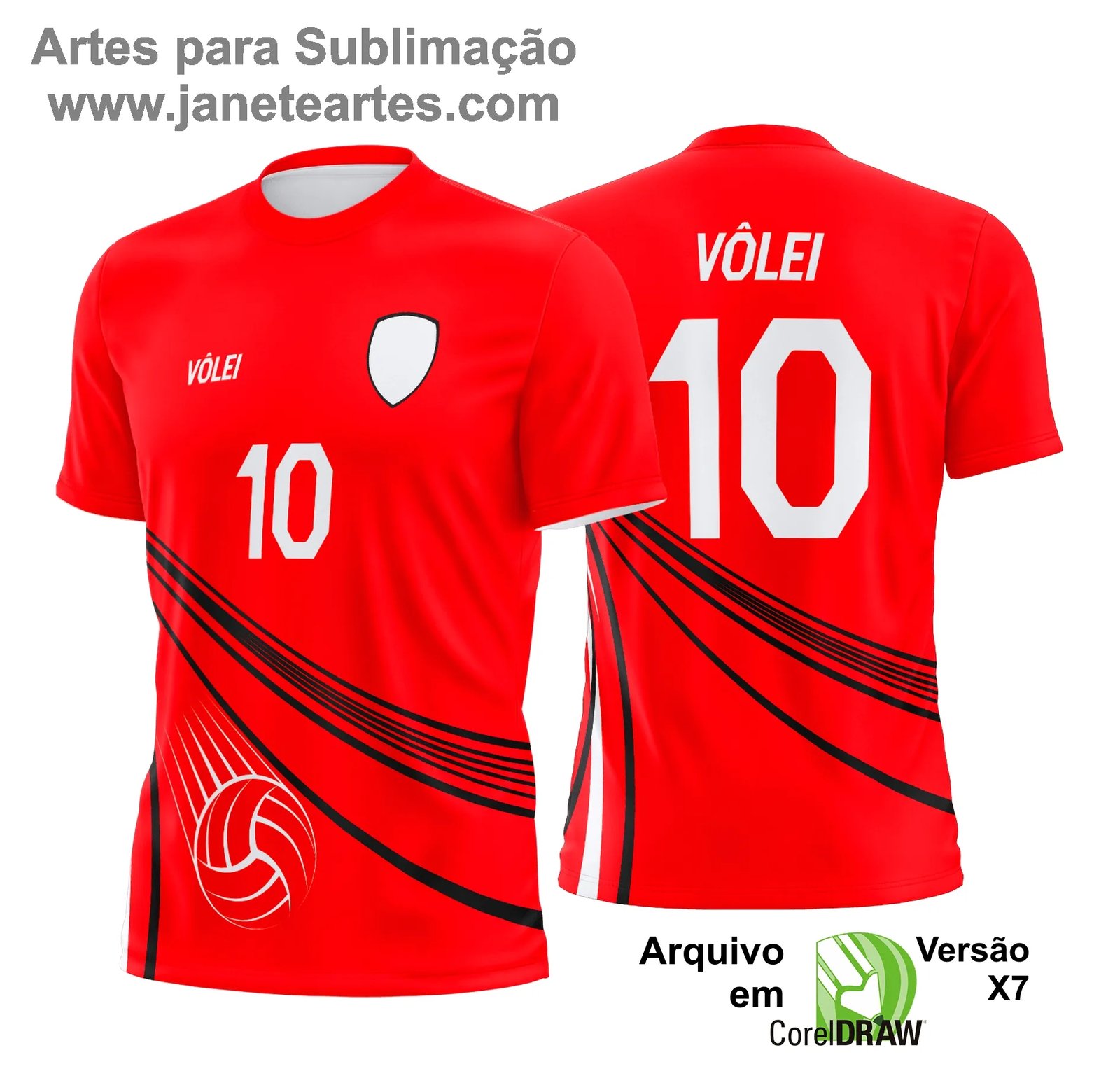 Arte Vetor Camisa de Vôlei - Estampa Camisa de Vôlei