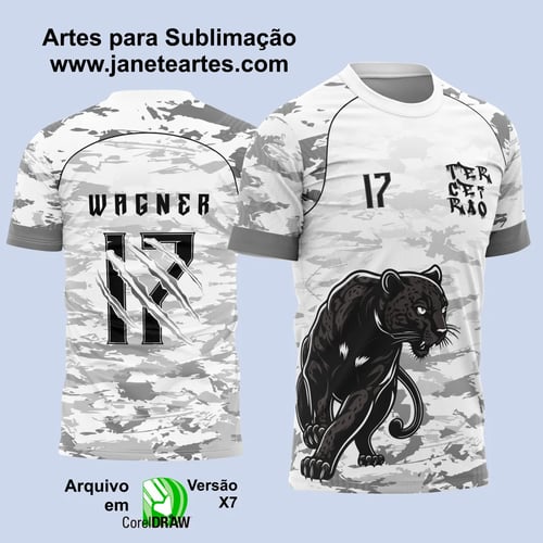Arte Vetor Template Camisa de InterClasse Pantera Negra Camuflagem