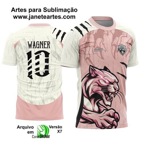 Camisa de Interclasse - Arte Vetor - Pantera Cor de Rosa