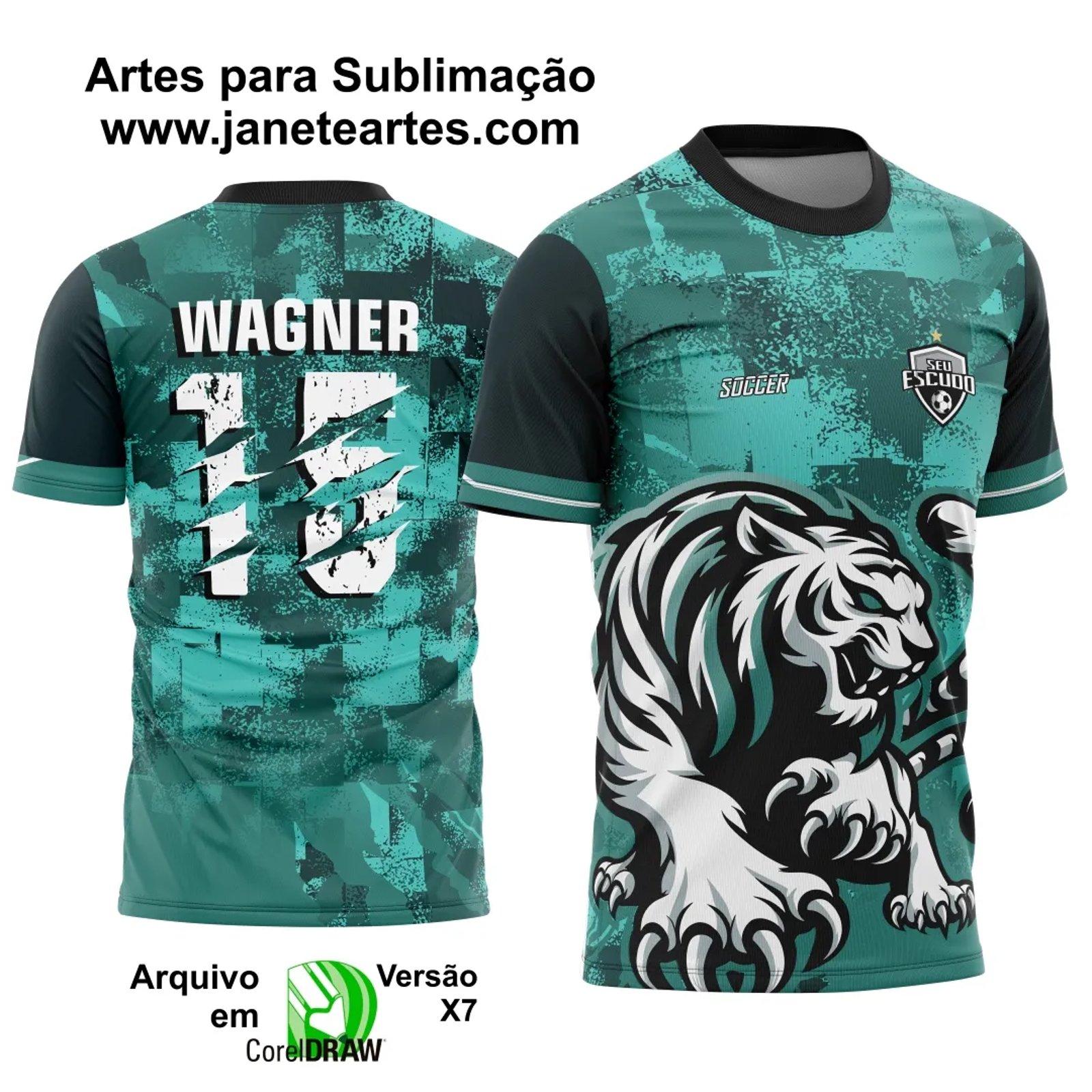 Arte Vetor Camisa Interclasse Tigre Evil Color 2025