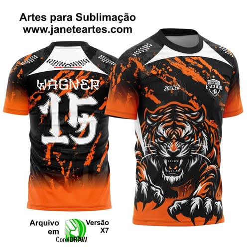 Arte Vetor Camisa Interclasse Tigre Laranja 2025