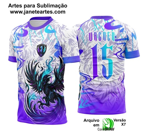 Arte Vetor Camisa Interclasse Fênix Roxa Degrade 2025