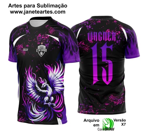 Arte Vetor Camisa Interclasse Fênix Roxa com asas Brancas 2025