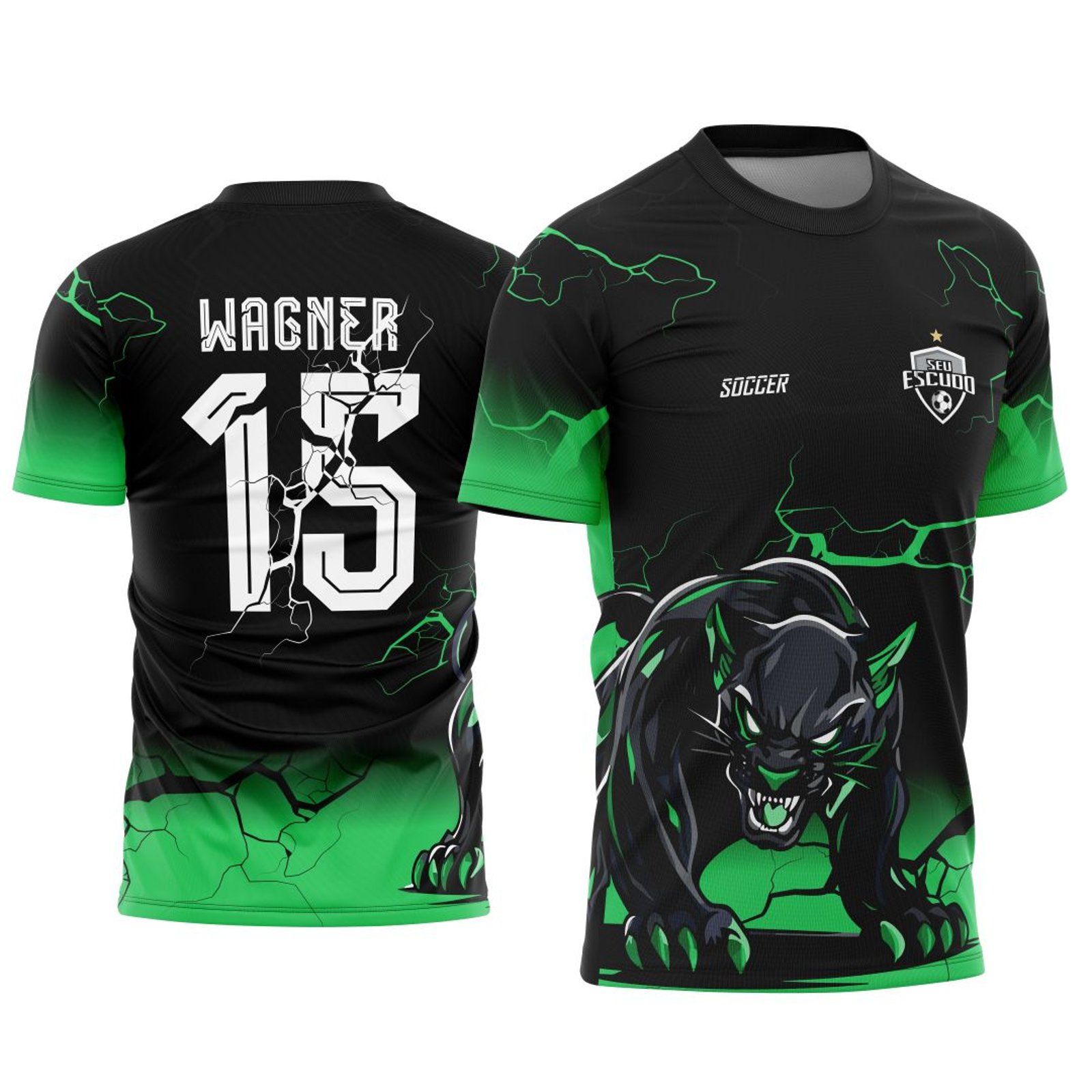 Arte Vetor Camisa Interclasse Pantera Negra Degrade Raios 2025