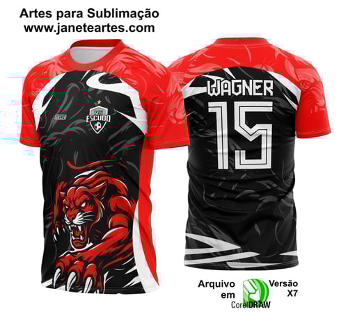 Arte Vetor Camisa Interclasse Bonita Pantera Vermelha Garras 2025