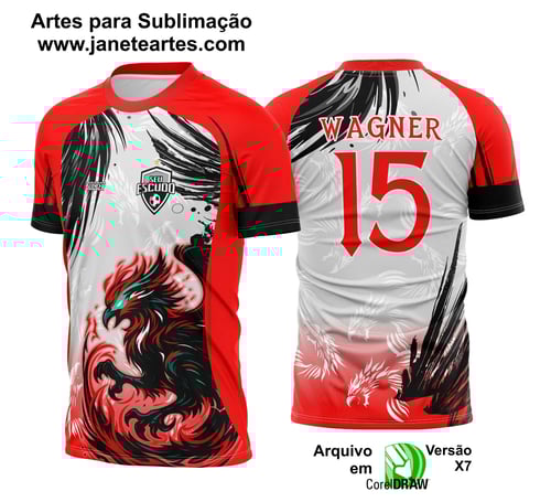 Arte Vetor Camisa Interclasse Bonita Fênix Vermelha Garras 2025