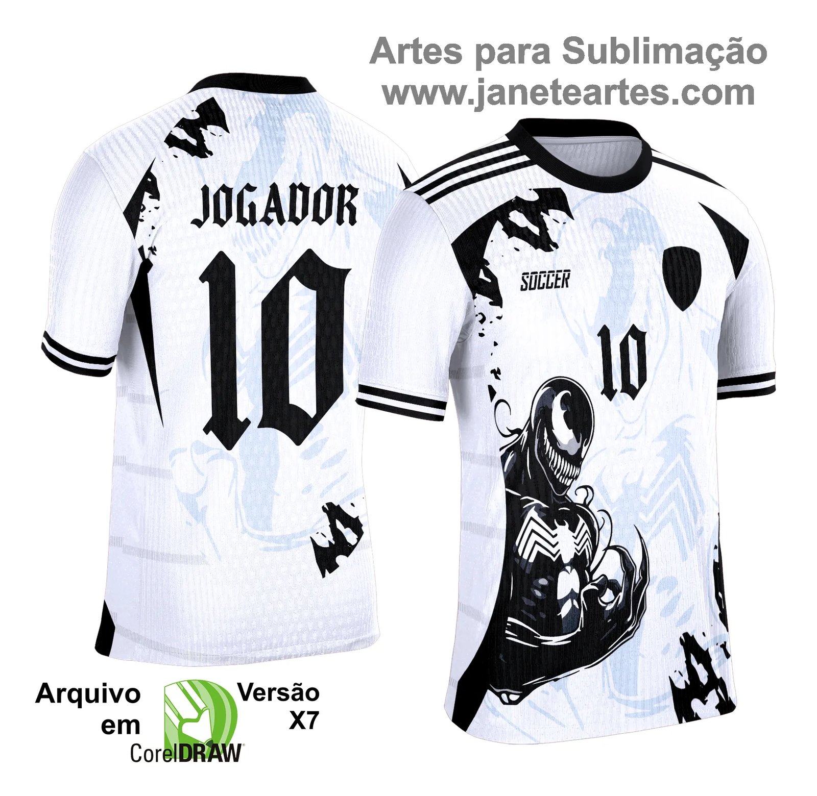Arte Camisa Interclasse Venom Branca com Preto 2025 - 0003