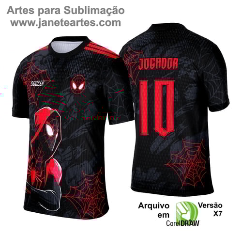 Arte Camisa Interclasse Homen Aranha com Vermelho 2025 - 0015