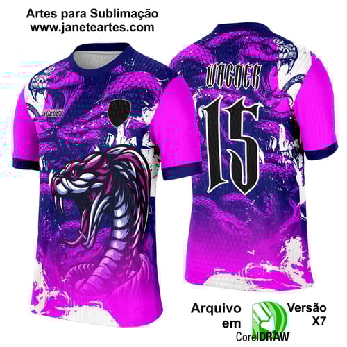 Arte Template Camisa Interclasse Serpente Rosa - 0029