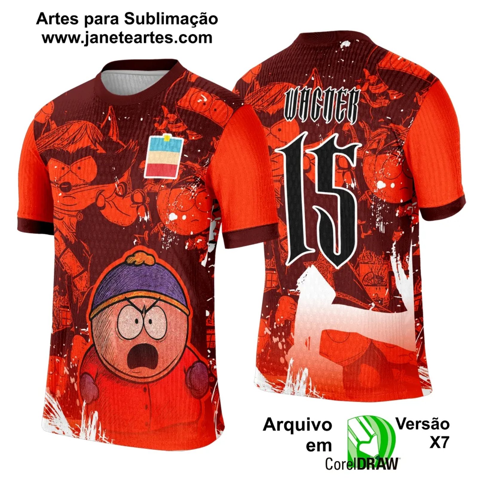 Arte Template Camisa Interclasse Eric Cartman - 0048