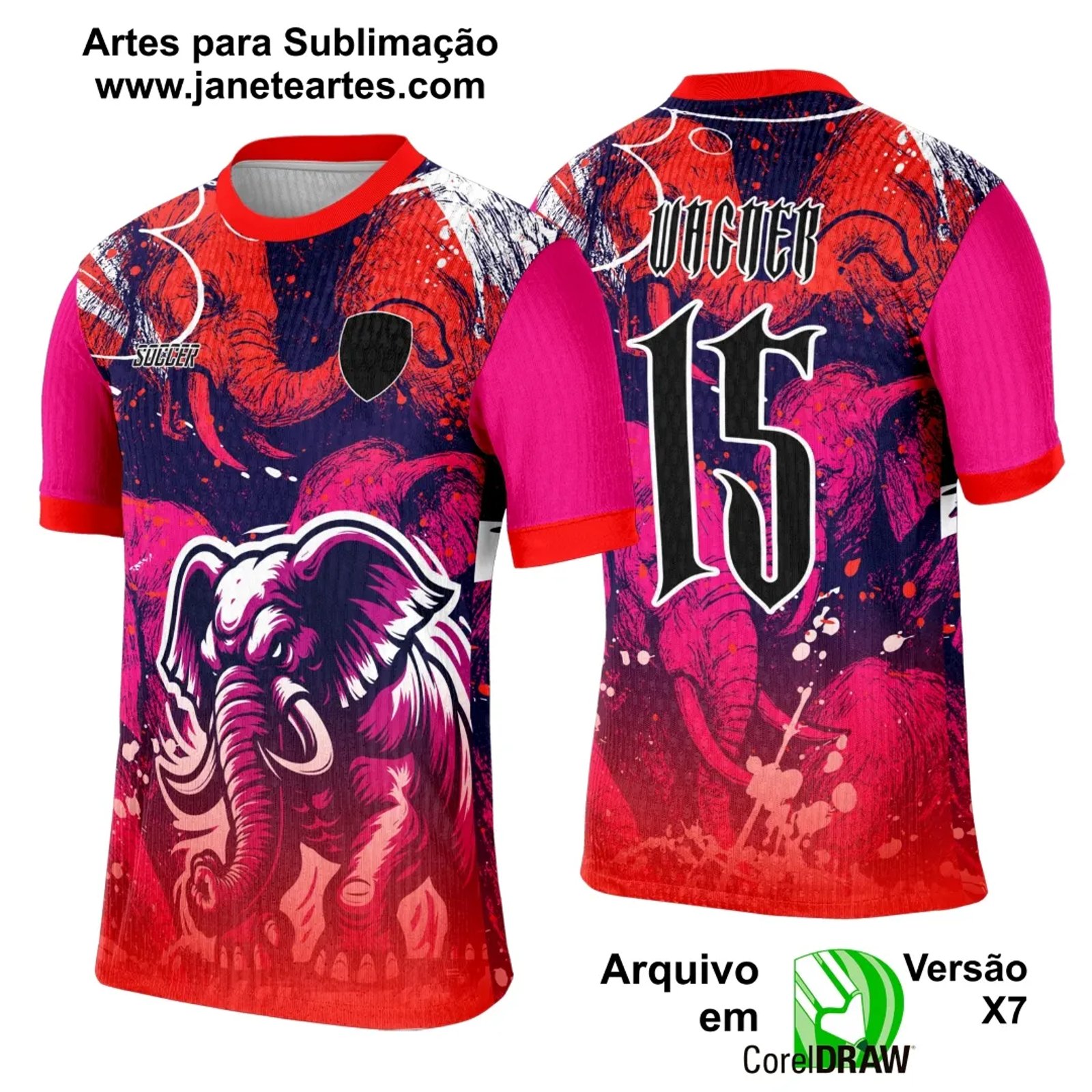 Arte Template Camisa Interclasse Elefante - 0050