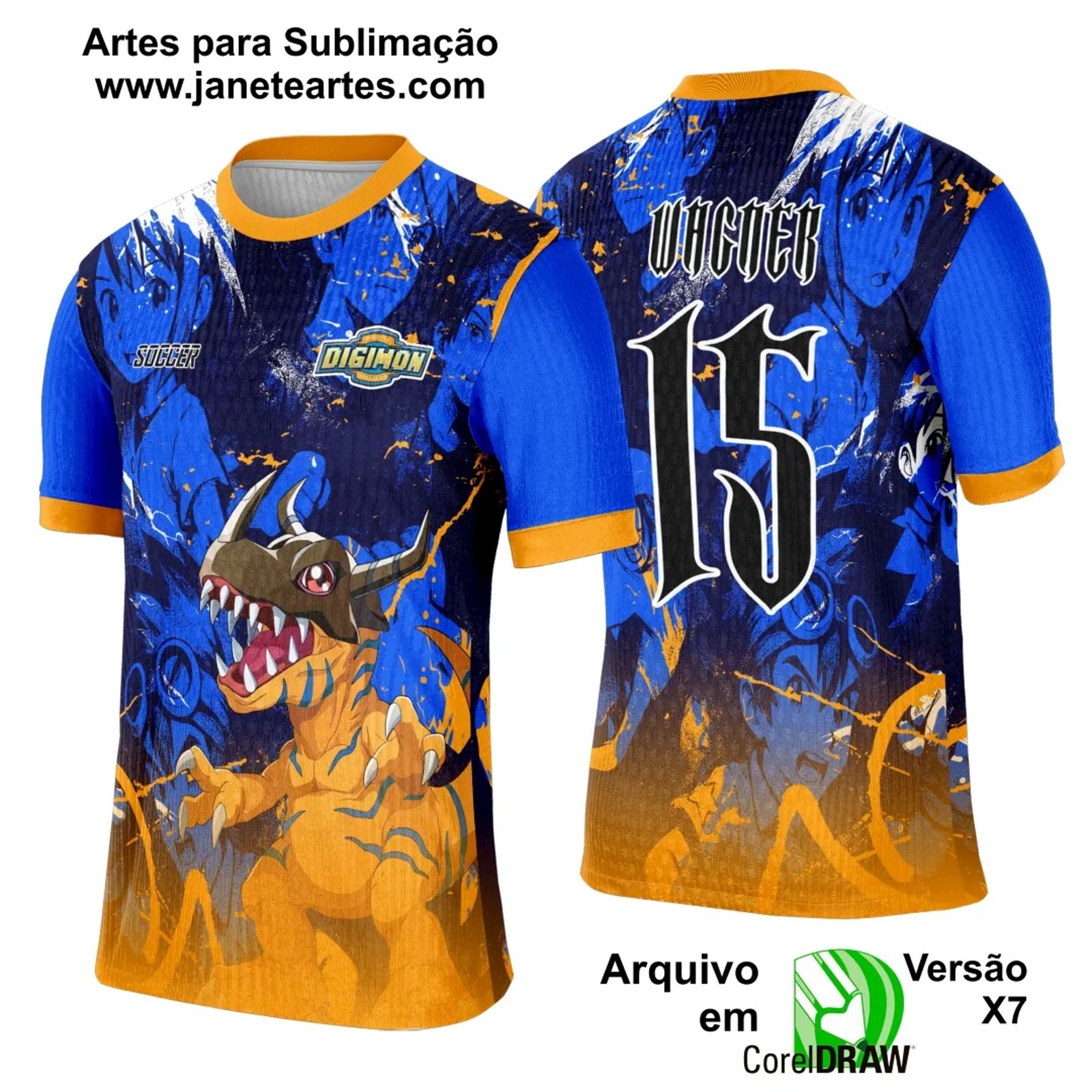 Arte Template Camisa Interclasse Digimon - 0055
