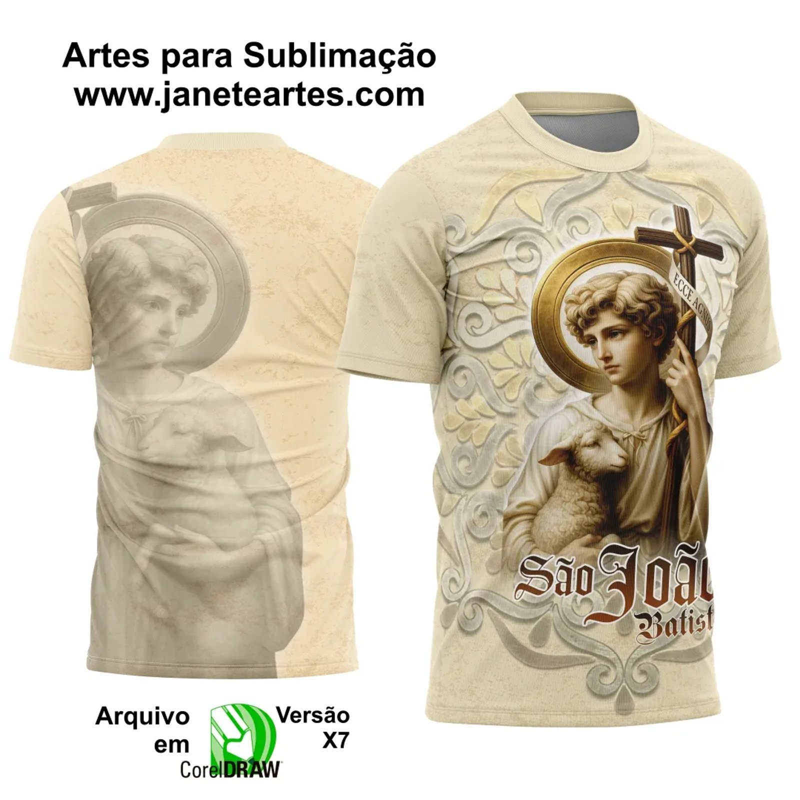 Arte Camisa Religiosa São João Batista - 0005 - Religião