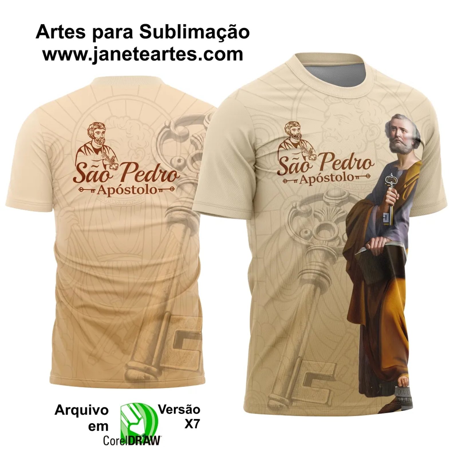 Arte Camisa Religiosa São Pedro Apóstolo - 0006 - Religião