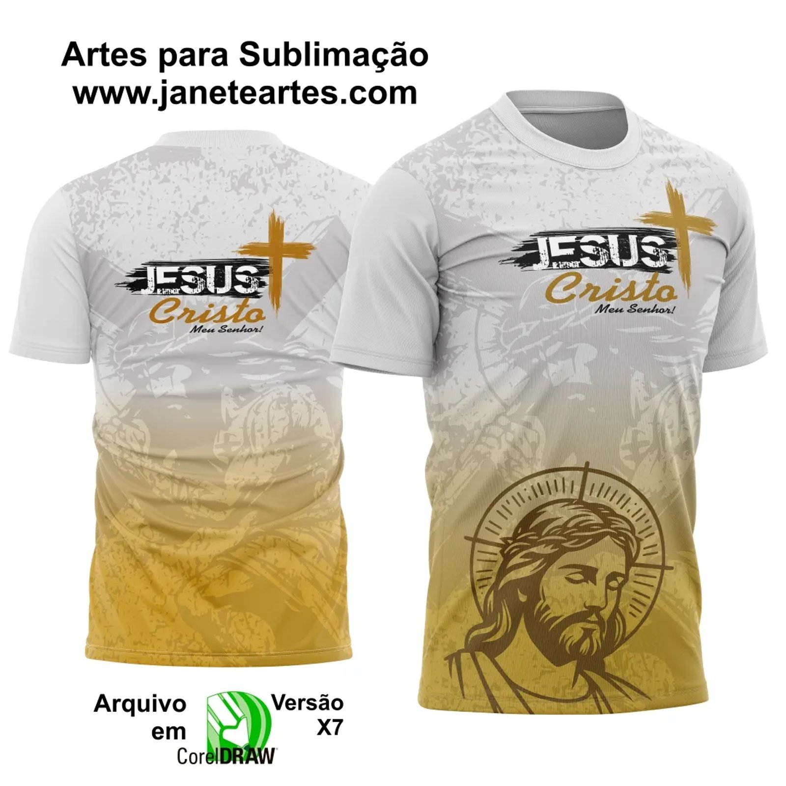 Arte Camisa Religiosa Jesus Cristo Meu Senhor - 0009 - Religião