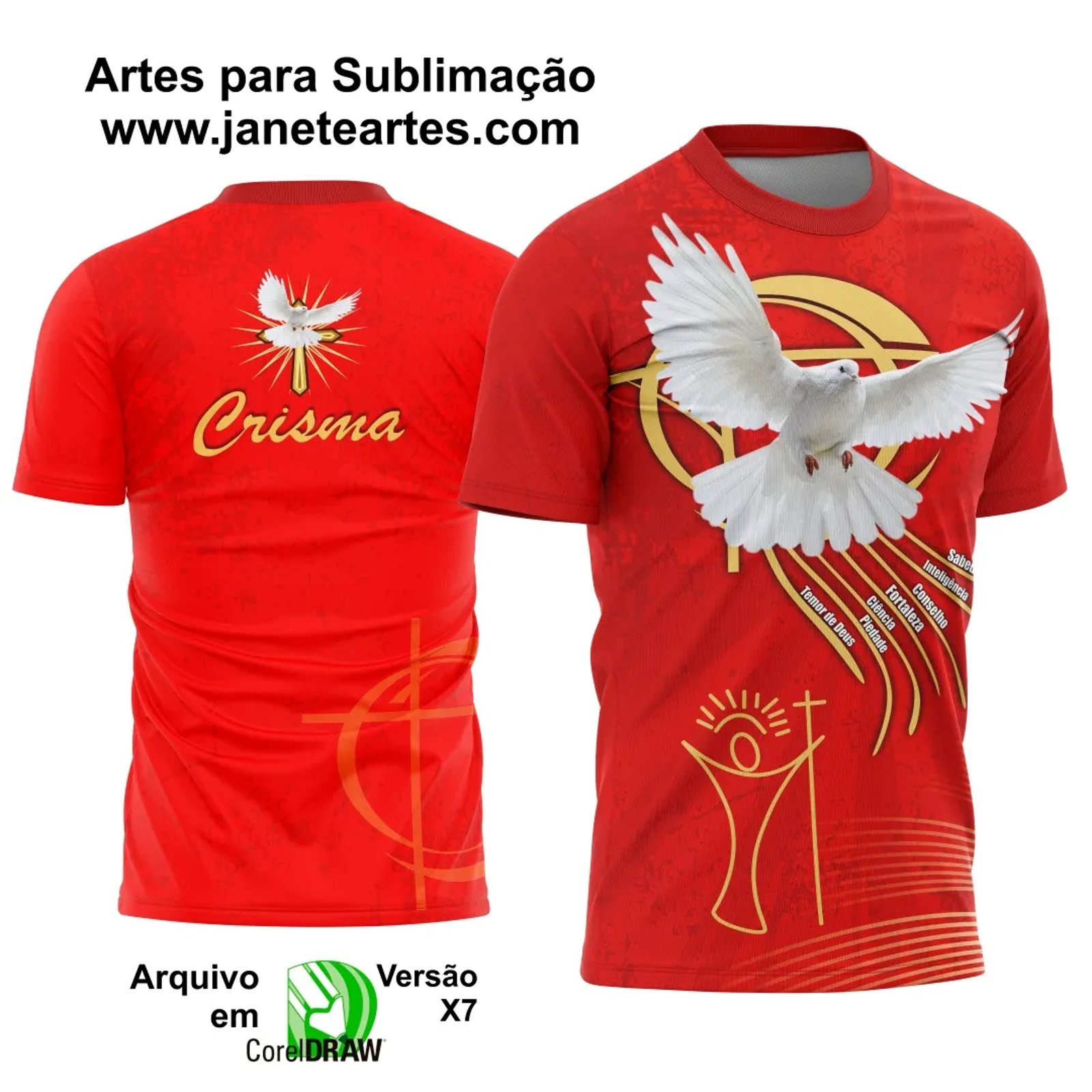 Arte Camisa Religiosa Crisma - 0014 - Religião
