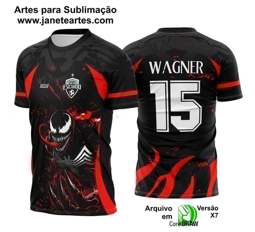 Arte Camisa Interclasse Venom Black Red 2025 - 0076