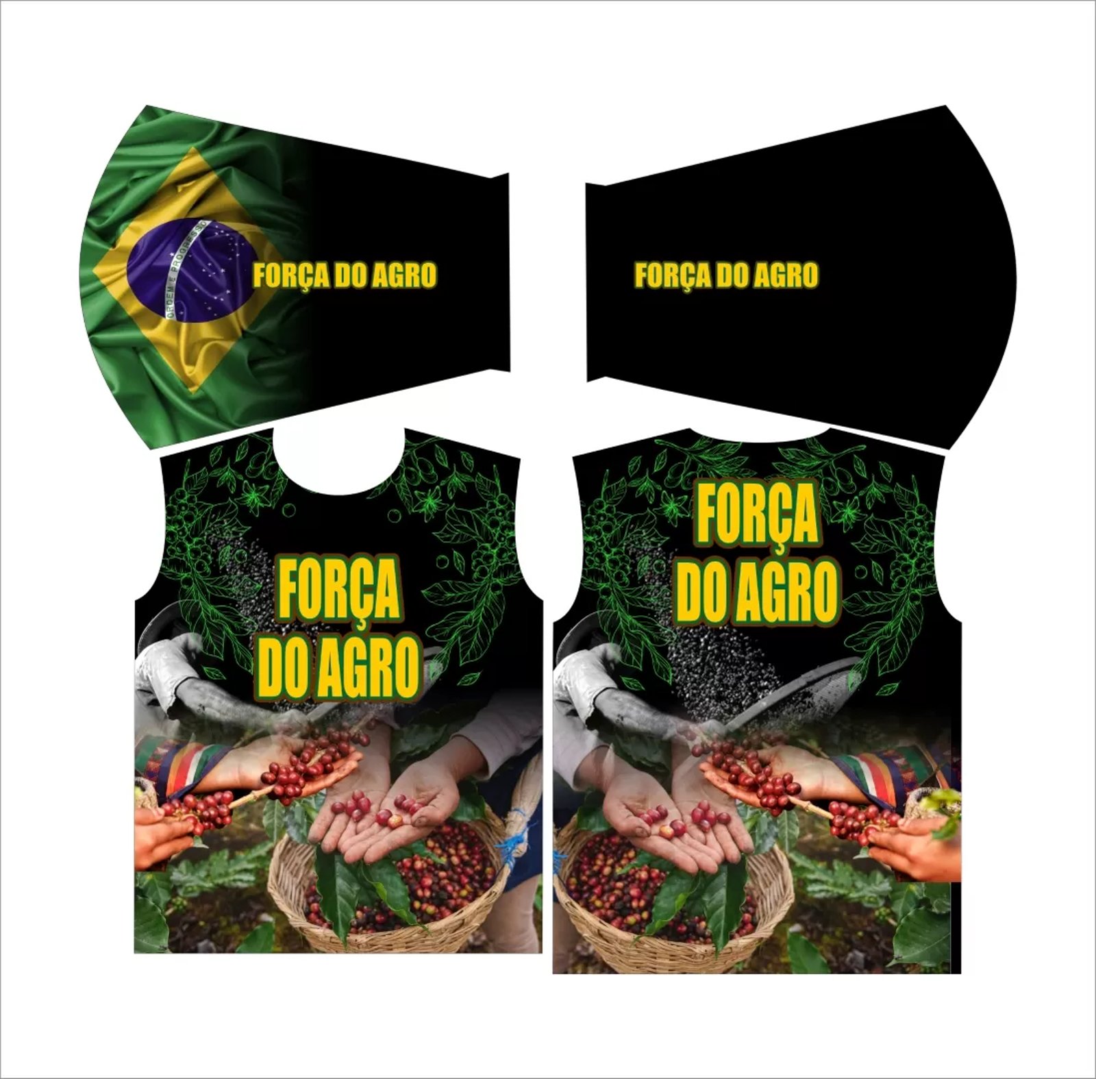 Arte Vetor Camisa Agro Manga Longa Mod 01 Café