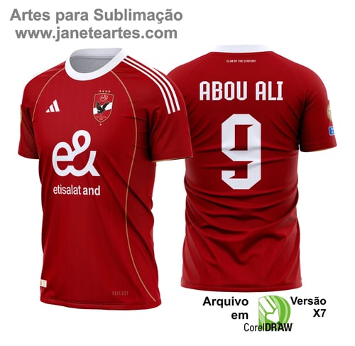 Arte Estampa Camisa Al Ahly Titular 2025 - 2026