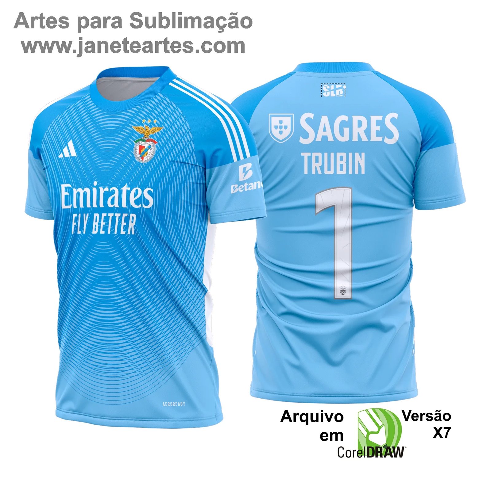 Arte Estampa Camisa Benfica Goleiro 2025 - 2026
