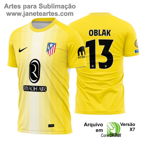 Arte Estampa Camisa Atletico de Madrid Goleiro 2025 - 2026