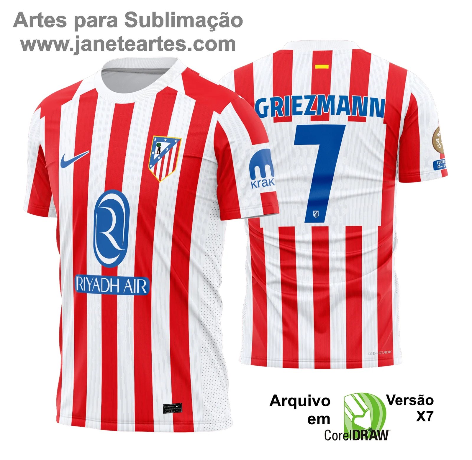 Arte Estampa Camisa Atletico de Madrid Titular 2025 - 2026