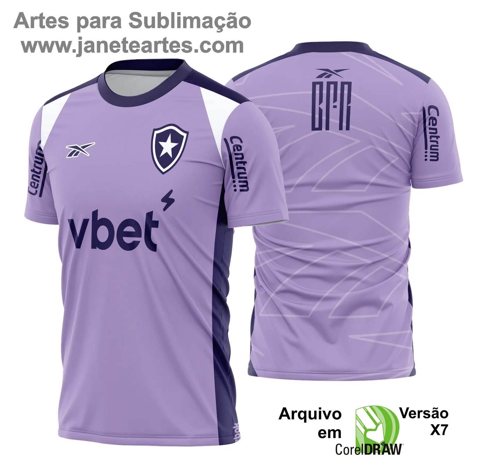 Arte Estampa Camisa Botafogo Treino 2025 - 2026