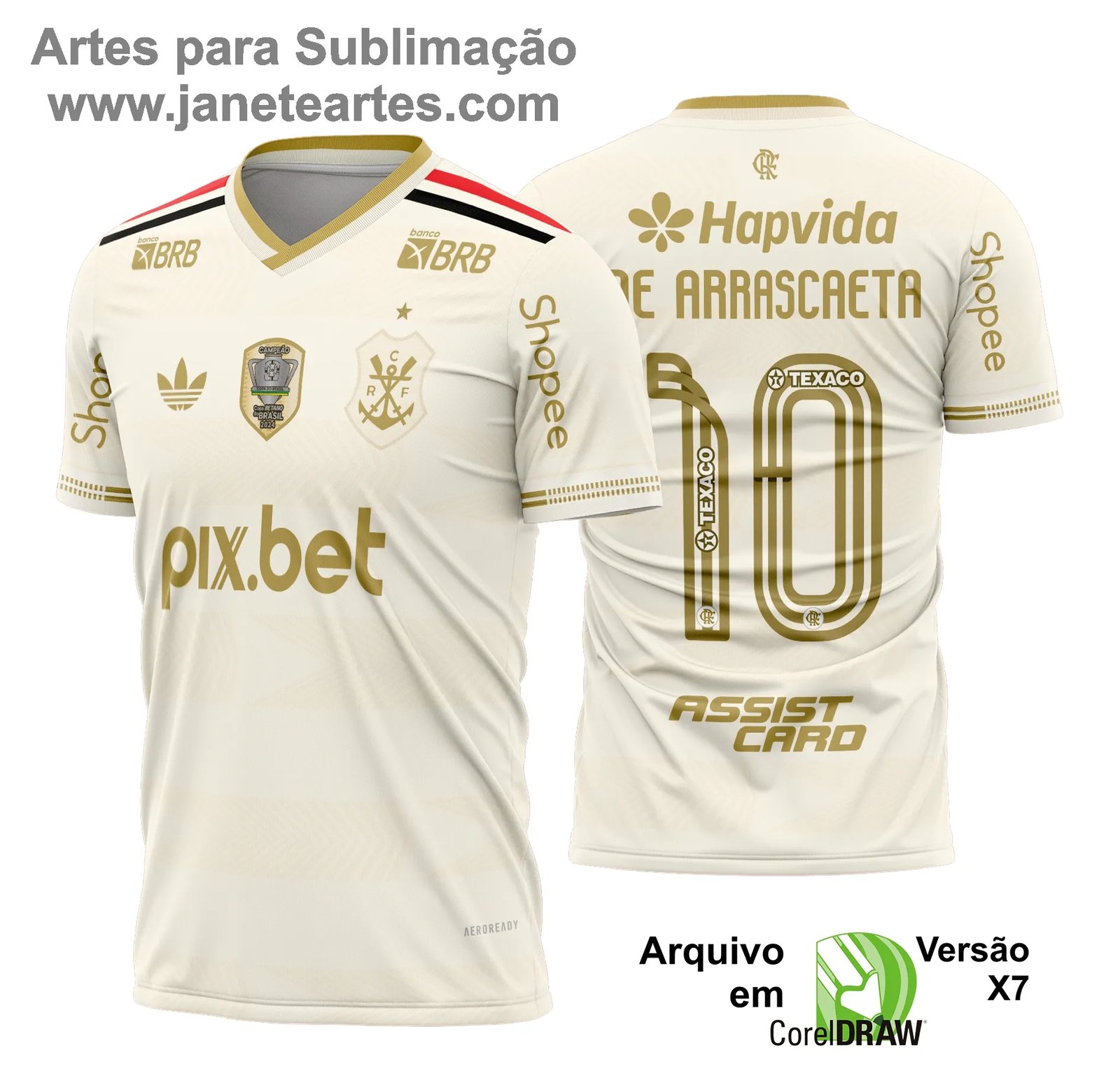 Arte Estampa Camisa Flamengo Terceira 2025 - 2026 - Janete Artes
