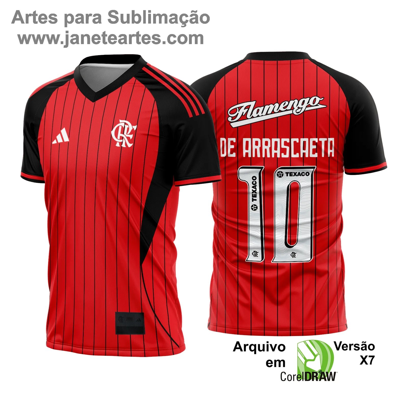 Arte Estampa Camisa Flamengo Passeio CWC 2025 - 2026 - Janete Artes