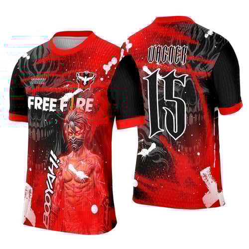 Arte Template Camisa Interclasse Free Fire Vermelha - 0088