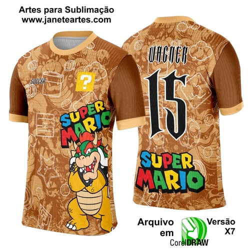 Arte Template Camisa Interclasse Bowser Super Mario Bros - 0128