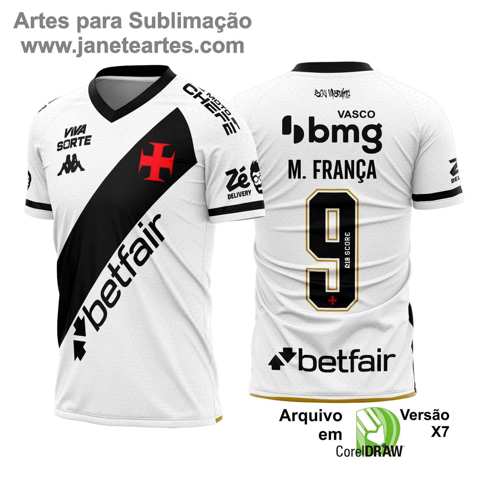 Arte Vetor Camisa Vasco da Gama Reserva 2025 - 2026