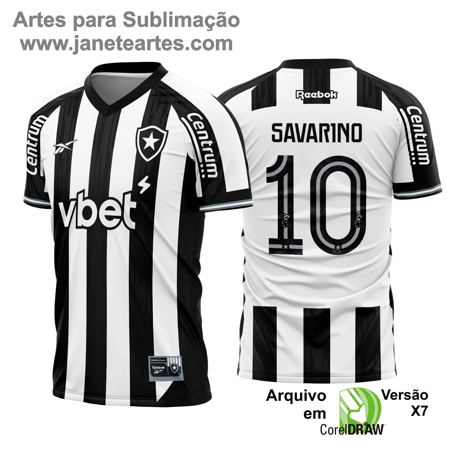 Arte Vetor Camisa Botafogo Titular 2025 - 2026