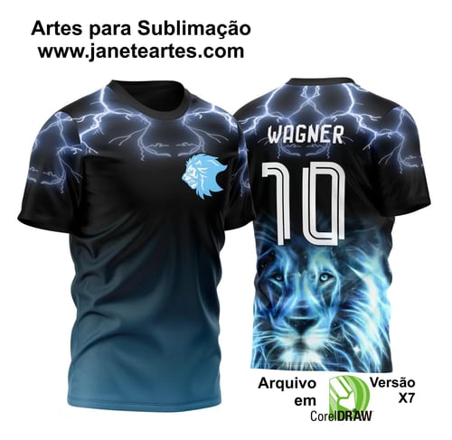 Arte Vetor Camisa Leão de Fogo Azul 2 modelos 2023 InterClasse