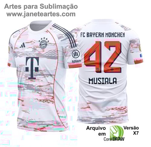 Arte Estampa Camisa Bayern de Munique Reserva 2025 - 2026