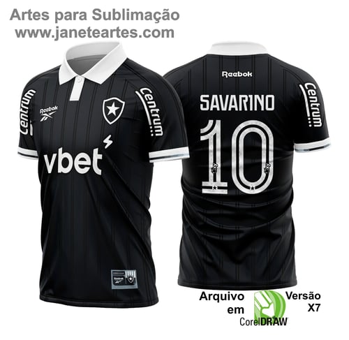 Arte Vetor Camisa Botafogo Reserva 2025 - 2026