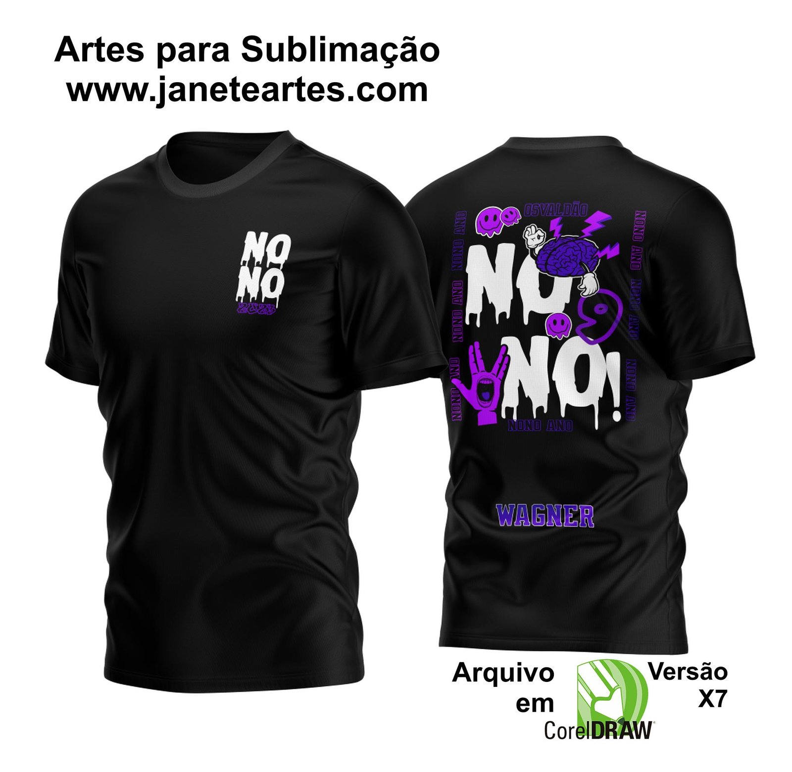 Arte Vetor Camisa Nono Ano Roxa e Lilas 2023